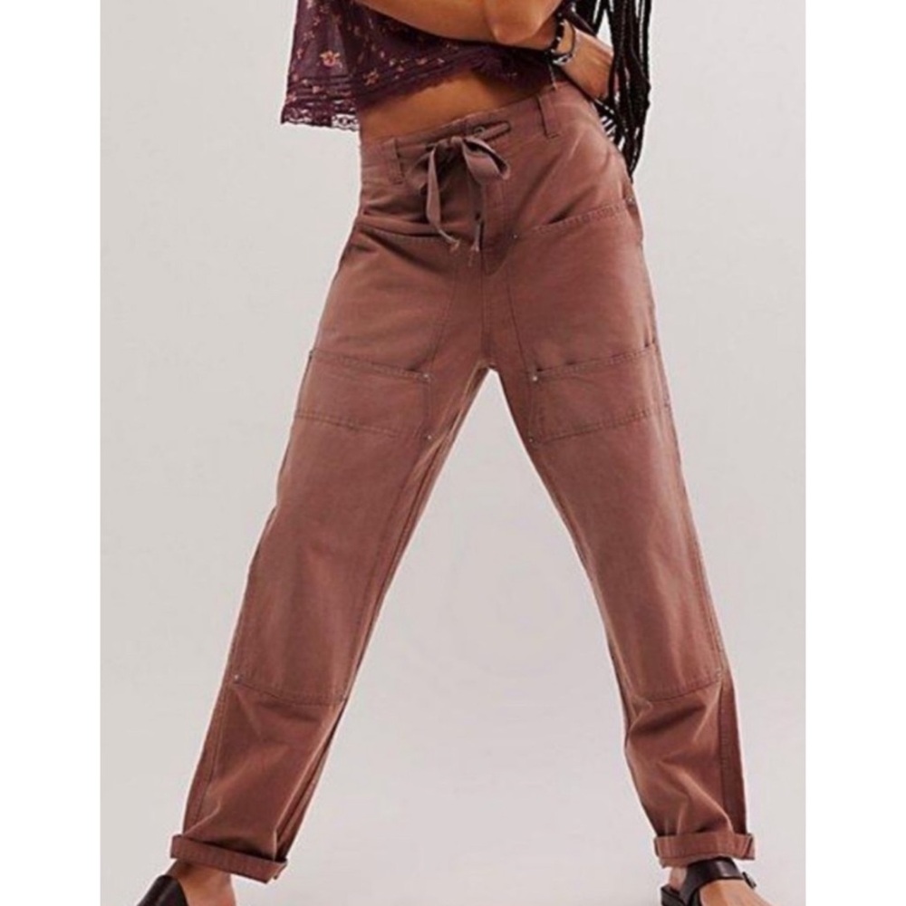 NWOT Free People Hayden Pull-On Pants Brownie L - Picture 4 of 4